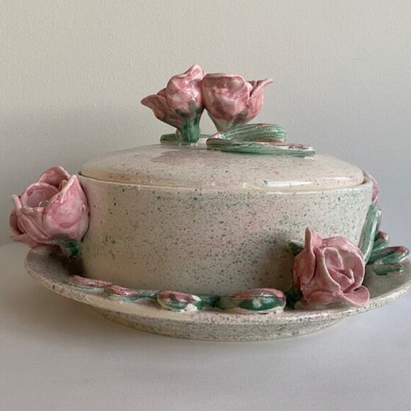 Signed Wendy Walgate Ceramic 3d Rose Bowl 1980s - Picture 4 of 9